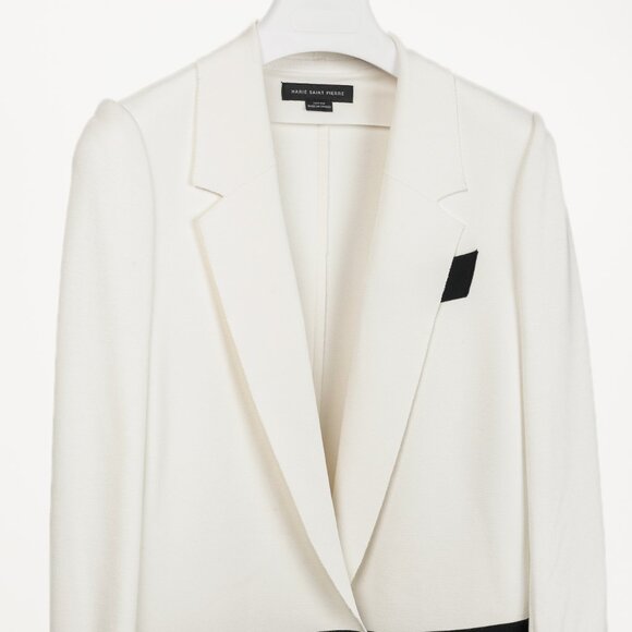 Marie Saint Pierre White & Black Ponte Two-Tone Blazer - Picture 3 of 9